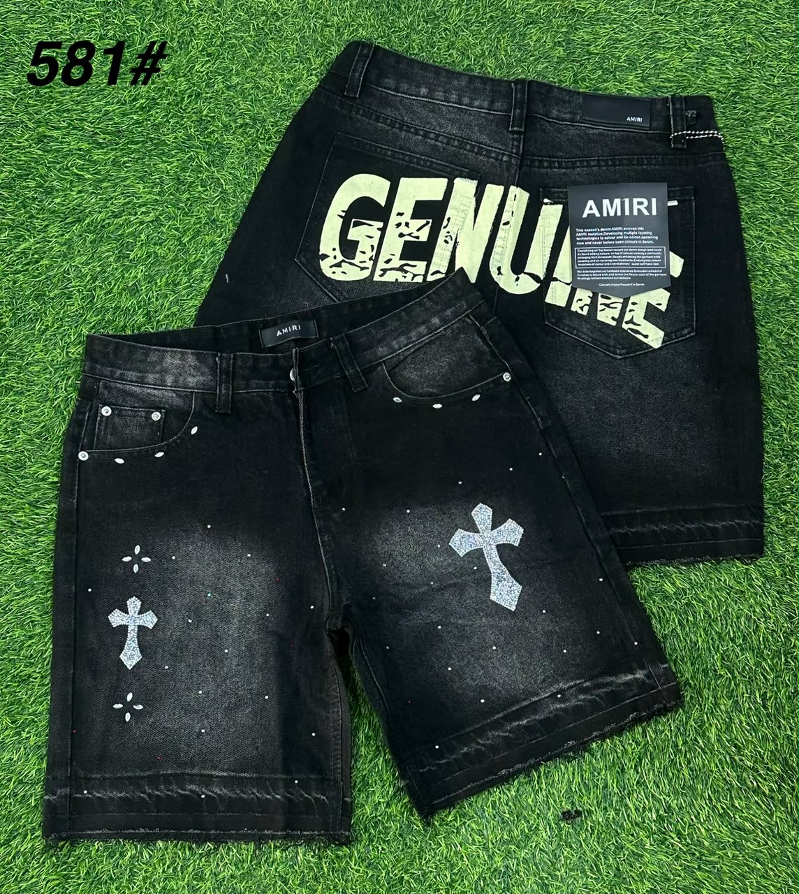 Short en jean streetwear coupe droite motifs tendance